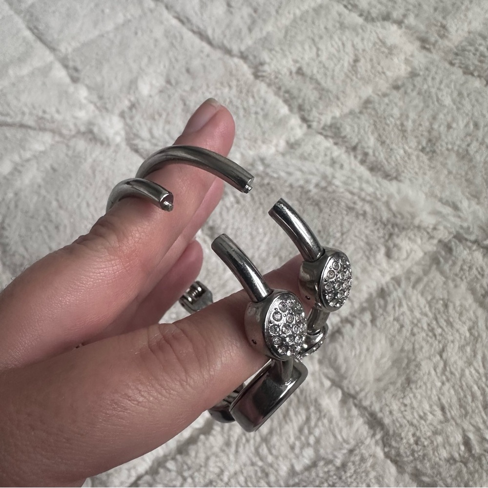 Vivani | Silver Rhinestone Watch and Bracelet Set | Adult One Size - Picture 4 of 7